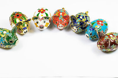 Glücksschweine aus Emaille-Cloisonné Handarbeit